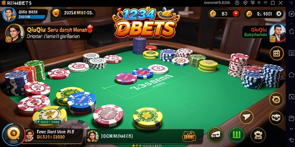 Tampilan gameplay menegangkan dalam 1234BETS QiuQiu.