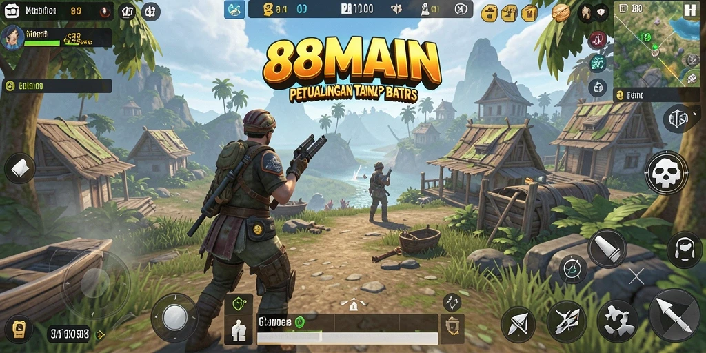 Tangkapan layar gameplay 88MAIN yang menunjukkan eksplorasi dunia terbuka.