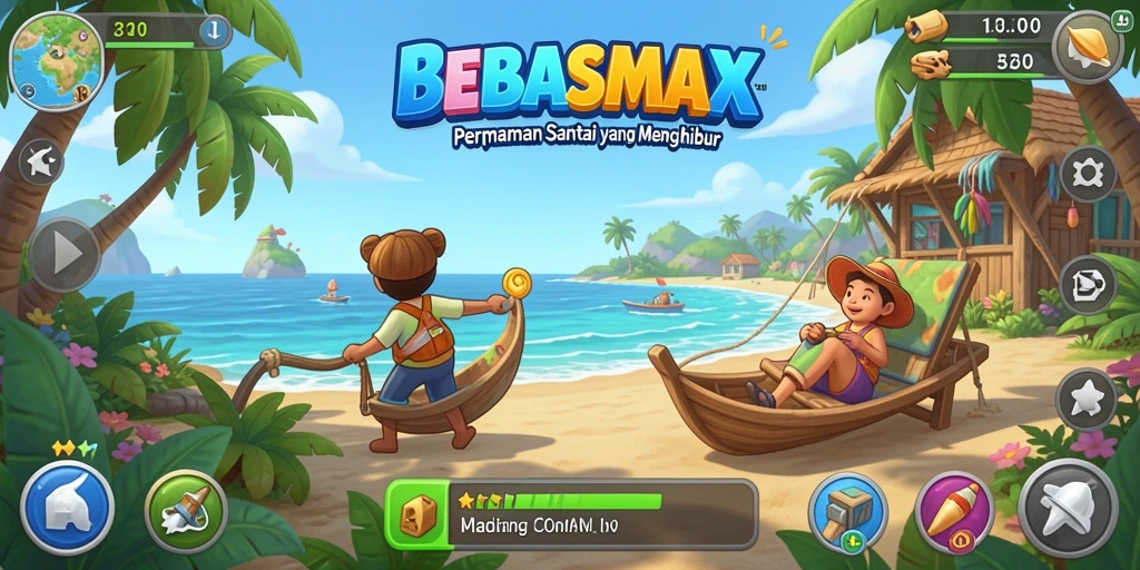 Tampilan gameplay <strong>BEBASMAX</strong> yang penuh warna dan menarik.