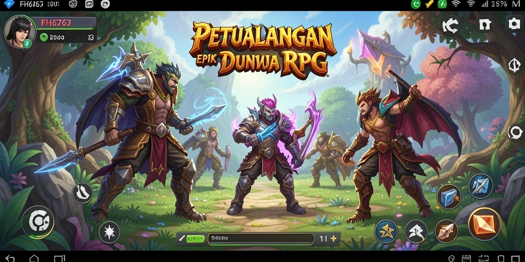 Tampilan gameplay FH6767 dengan karakter beraksi melawan monster jahat.
