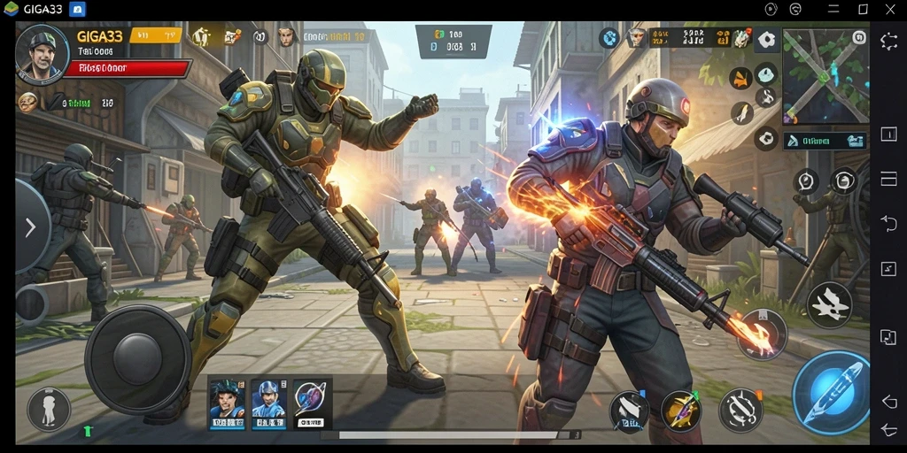 Tampilan aksi mendebarkan di gameplay GIGA33.