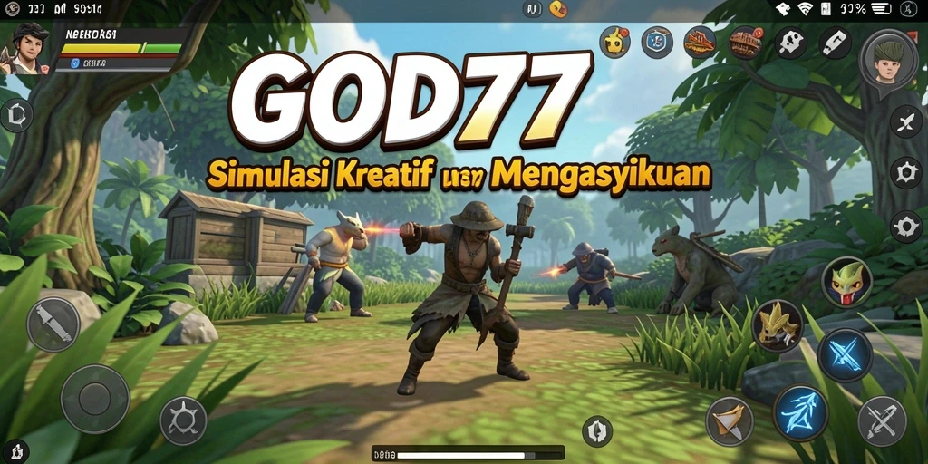 Tangkapan layar utama dari GOD77 menampilkan gameplay yang mendebarkan.
