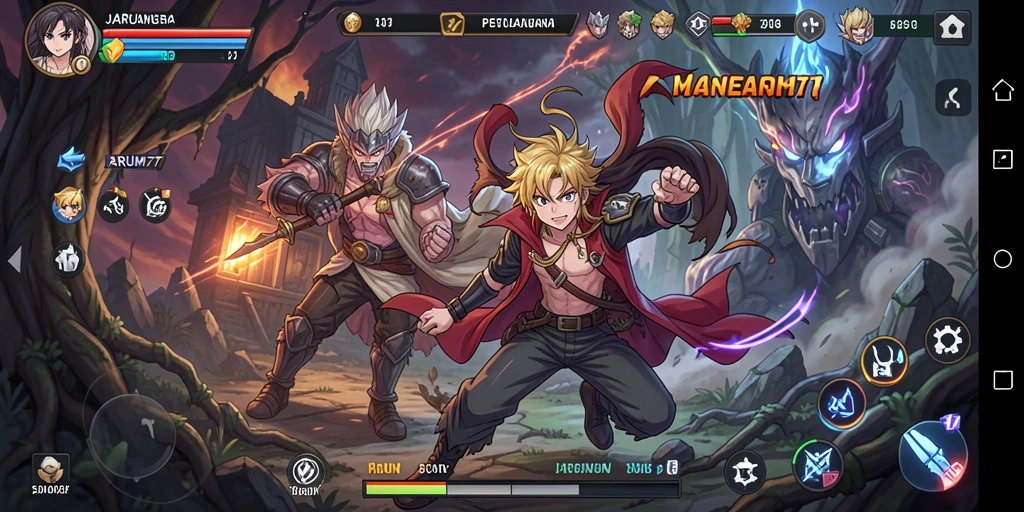 Tampilan gameplay epik di dunia anime yang menakjubkan.