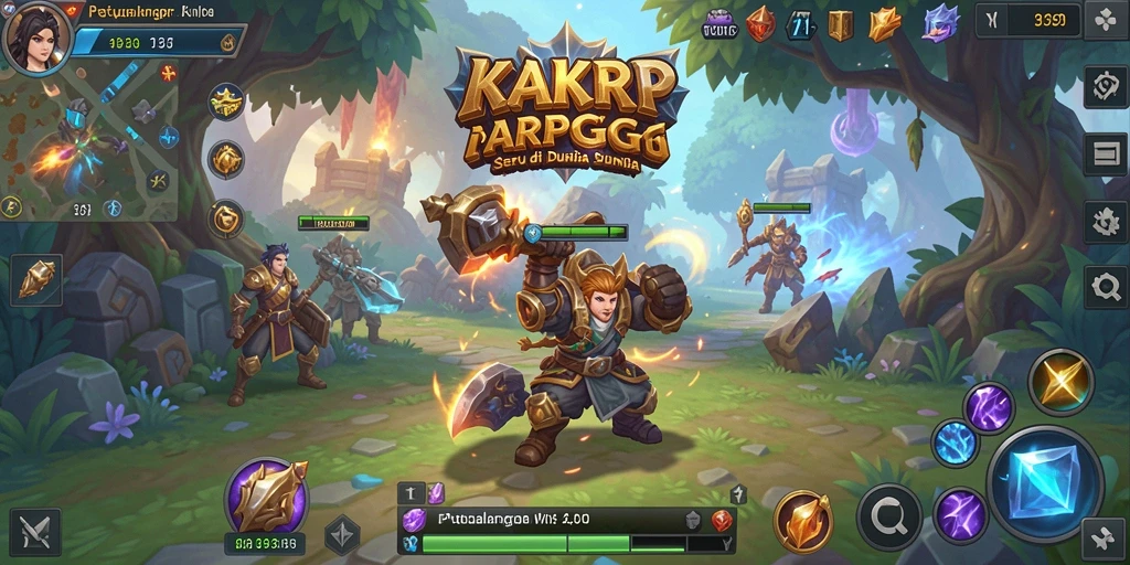 Gameplay KAKRP yang seru dengan pertarungan dinamis.