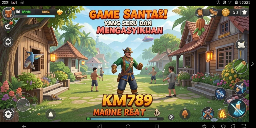 Tampilan gameplay KM789 yang ceria dan menghibur.