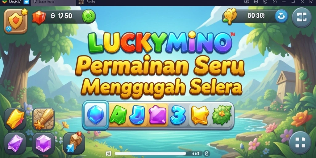 Tampilan gameplay LUCKYMINO yang seru dan penuh warna.