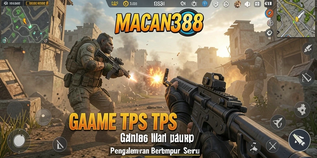 Screenshot menampilkan aksi tembak-menembak di <strong>MACAN388</strong>.