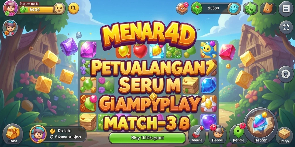 Tangkapan layar MENARA4D menampilkan gameplay seru Match-3.