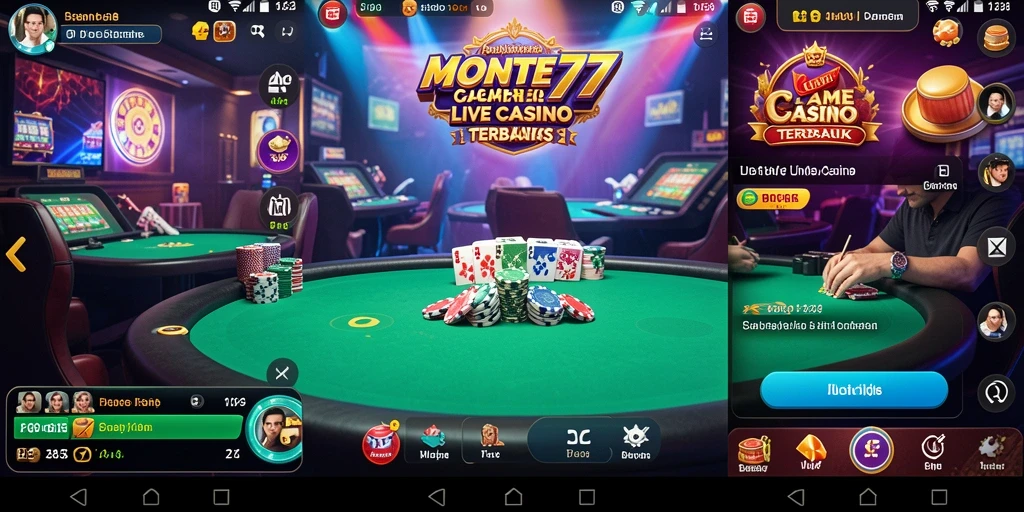 Tampilan gameplay Live Casino yang menarik dan menghibur di MONTE77.