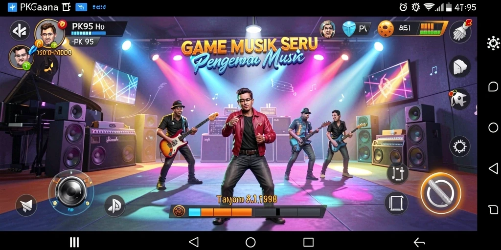 Tampilan gameplay menampilkan pemain menikmati berbagai lagu.