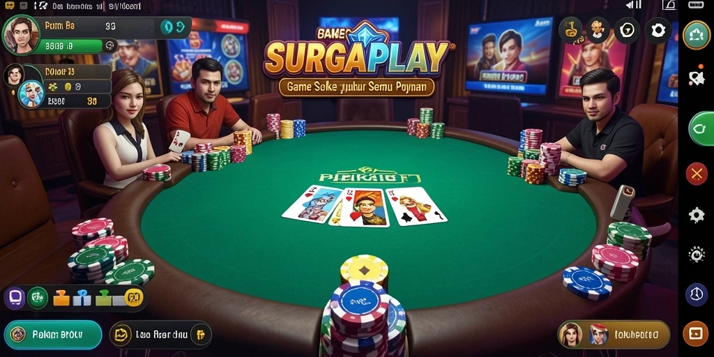 Tampilan gameplay Poker yang seru dan menarik di SURGAPLAY.