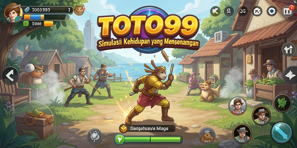 Screenshot utama TOTO99 menampilkan gameplay kehidupan yang interaktif.